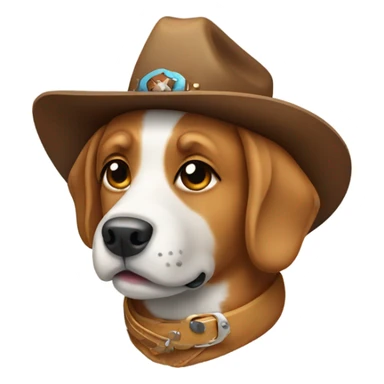 dog with cowboy hat sticker