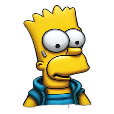 Bart simpson make graffiti sticker