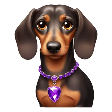 dachshund with purple jewel sticker