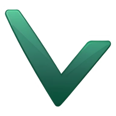 dark green checkmark, minimalism, iOS emoji style, no faces or smileys sticker