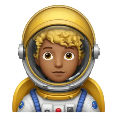 Astronauts, Young, male, dark skin, yellow curly hair sticker