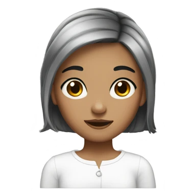 Whit girl with short black hair sticker