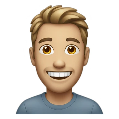 smiling man missing one tooth sticker