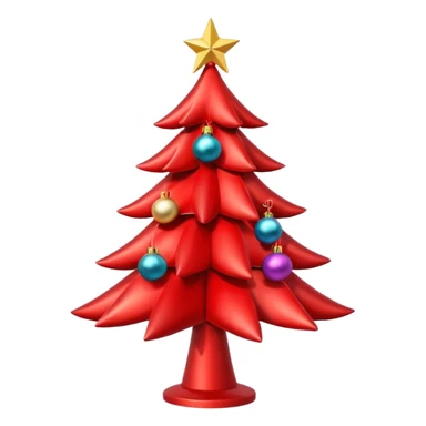 Red christmas tree sticker