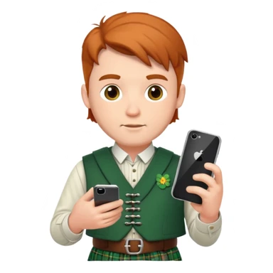 ireland man with skirt and smartphone sticker