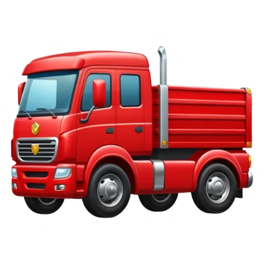 A red truck with a TIR emblem sticker