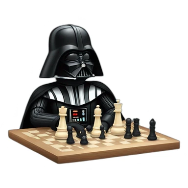Darth vader play chess sticker