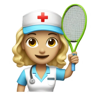 White female nurse playing tennis sticker