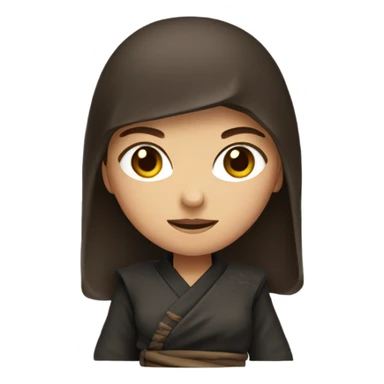 Ninja girl with brown hair  sticker