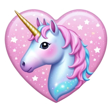 unicorn themed heart sticker