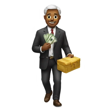 rich man carring money sticker