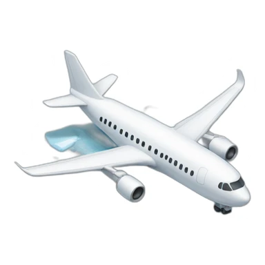 Airplane covered in ice sticker