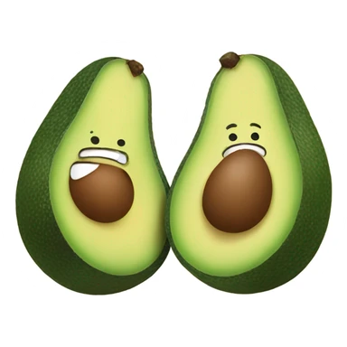 Two avocados running at each other  sticker