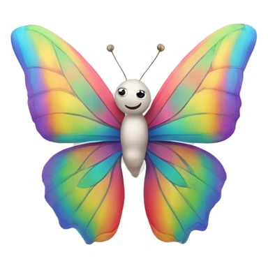 Mariposa volando sobre un arcoiris sticker