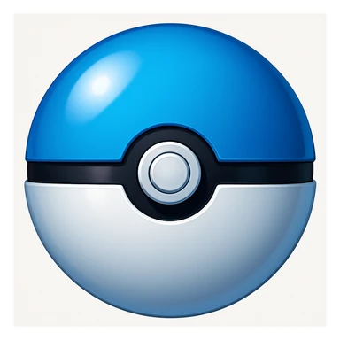 blue pokeball emoji with a black stripe and highlights like in the second reference image. Make the blue more vibrant. sticker