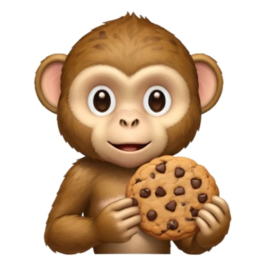 Fat monkey holding a cookie  sticker