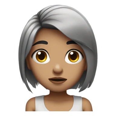 sad girl with piercings and black hair sticker