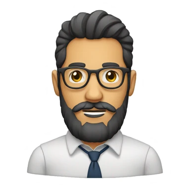 hombre pelon con barba y lentes sticker