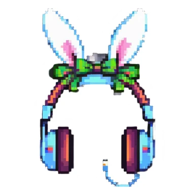 headphones with bunny ears, gaming accessories sticker