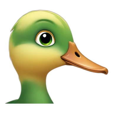 duckling that wears eyeliner and green eyeshadow sticker