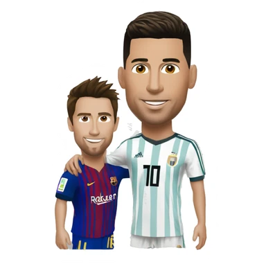 Ronaldo et Messi qui soulève une coupe sticker