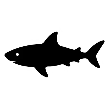 Simple shark silhouette, side view sticker
