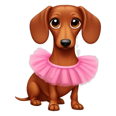 red dachshund with a tutu sticker