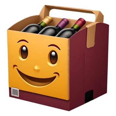aesthetic emoji of an Amazon prime box. The box is wine color sticker