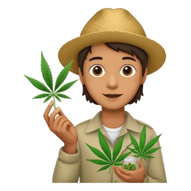 dealer with cannabis on a hand sticker