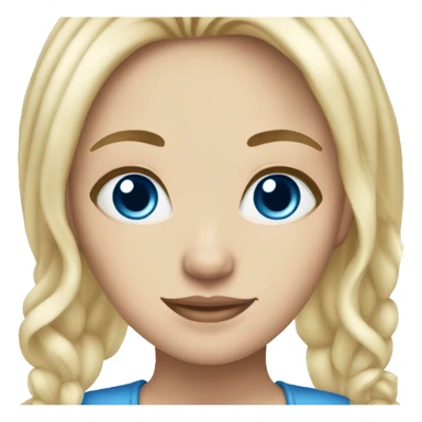Blonde white girl with blue eyes and blue on ends of the hair sticker