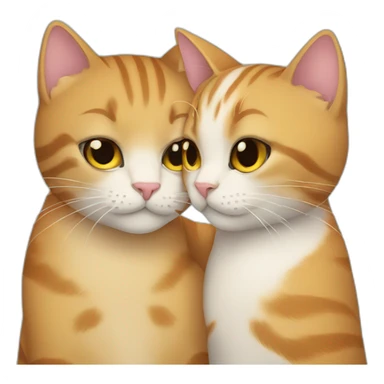 Cat hugging another cat sticker