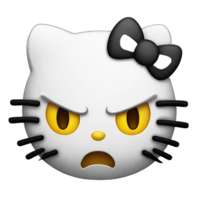 Hello kitty face ANGRY sticker