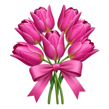 Pink tulips with a bow sticker