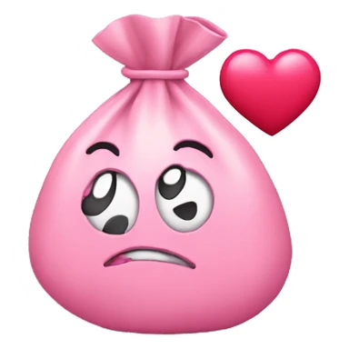  pink money bag with broken hearts sticker