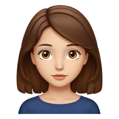 A girl with brown eyes and brown slightly wavy shoulder length hair  sticker