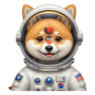 shiba dog astronaut sticker