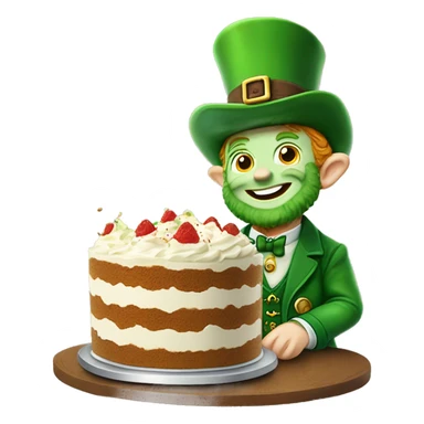 Leprechaun eating a trifle ￼￼ sticker