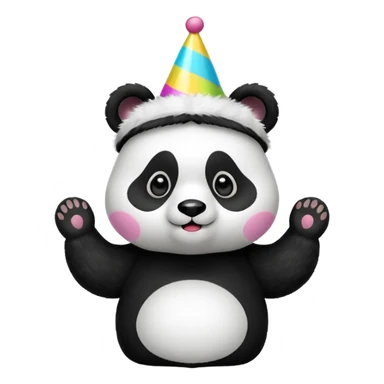 panda with party hats sticker