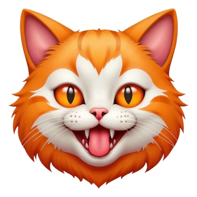 freaky cat with its tongue out sticker