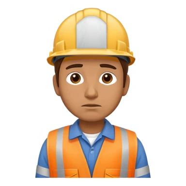sad construction worker sticker