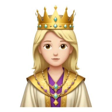 a nonbinary royal figure with a majestic robe and crown sticker