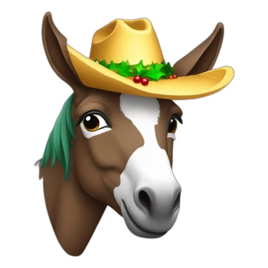 Burro con sombrero de navidad sticker