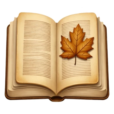 open book, beige and brown colours, autumn vibe sticker