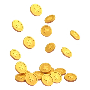 falling gold coins sticker
