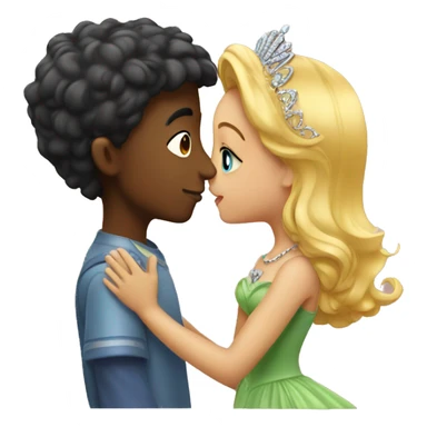 Boy kissing princess hand sticker