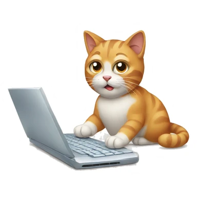 cat typing fast sticker