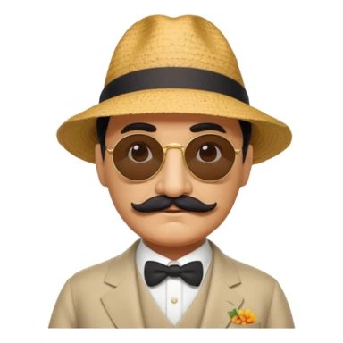 Hercule Poirot on holidays on an island sticker