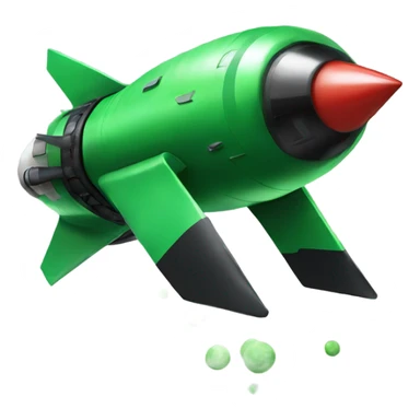 green and black rocket ship sticker