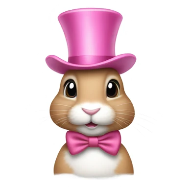 Bunny with pink top hat sticker