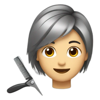 hairdresser cutting hair sticker